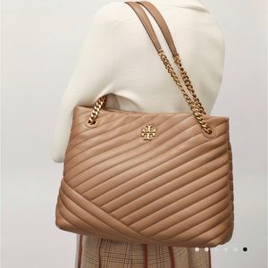 Tory Burch Gray Kira Chevron Tote Bag